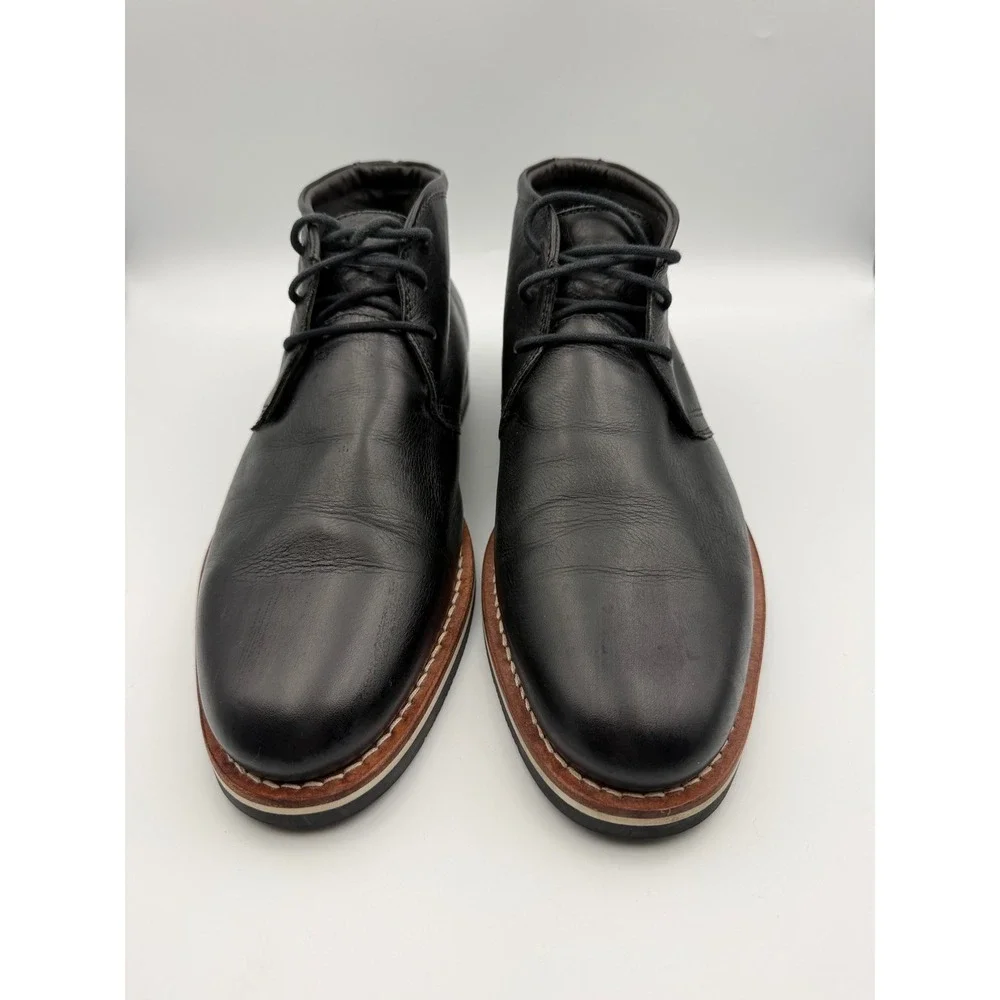 The Hynes Mens Black Leather Chukka Boots M60522 Ankle Booties Size 11M